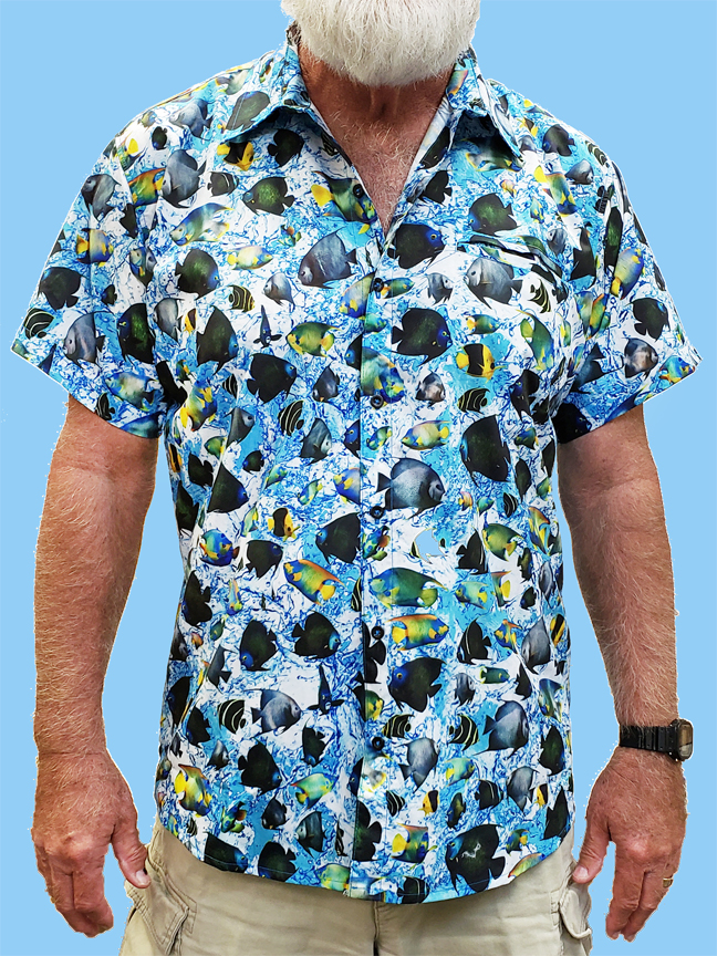 Dolphin with Ocean Swirl Men's Dress Shirt