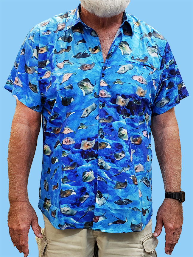 Dolphin with Ocean Swirl Men's Dress Shirt